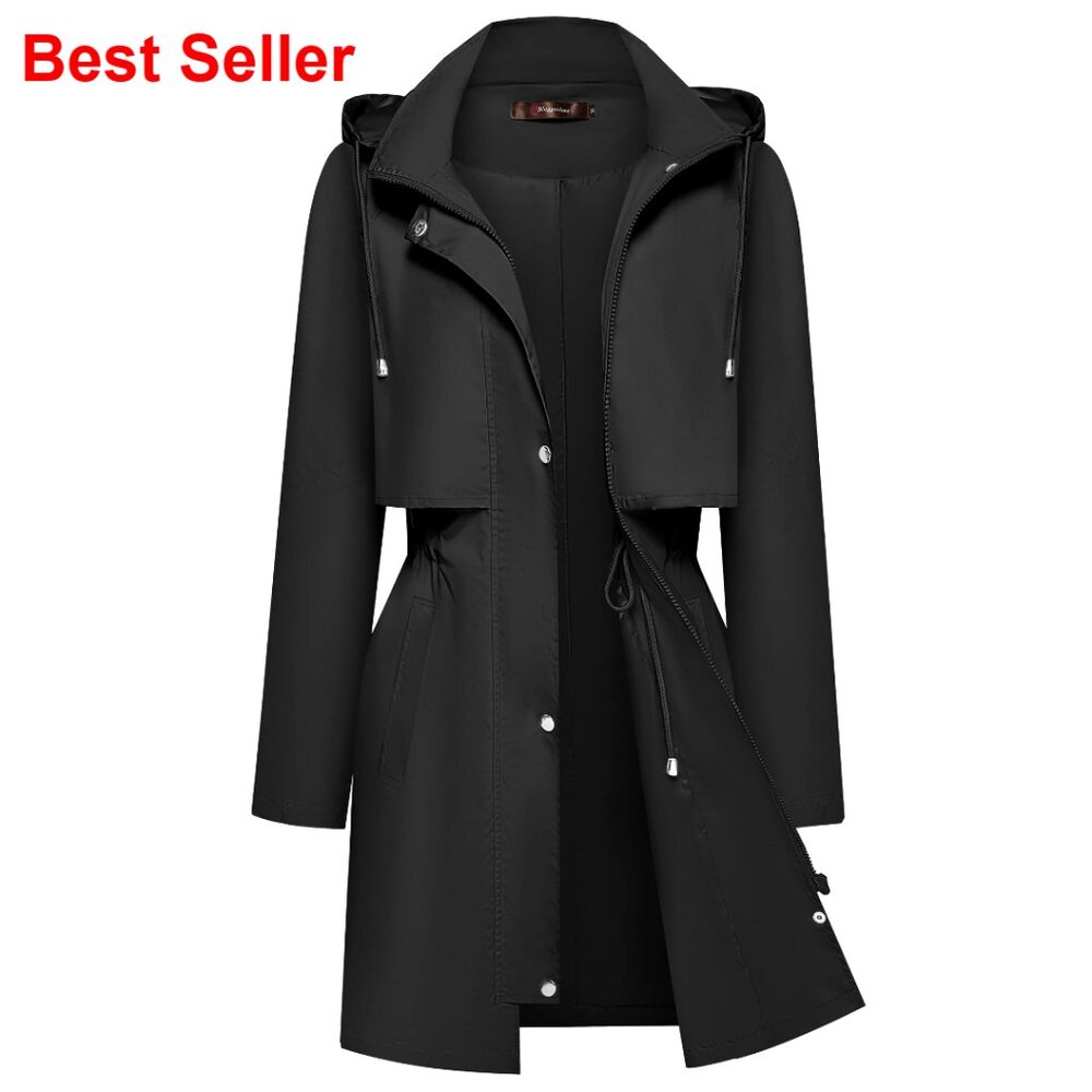 Waterproof Rain Jacket With Hood Lightweight Packable Windbreaker